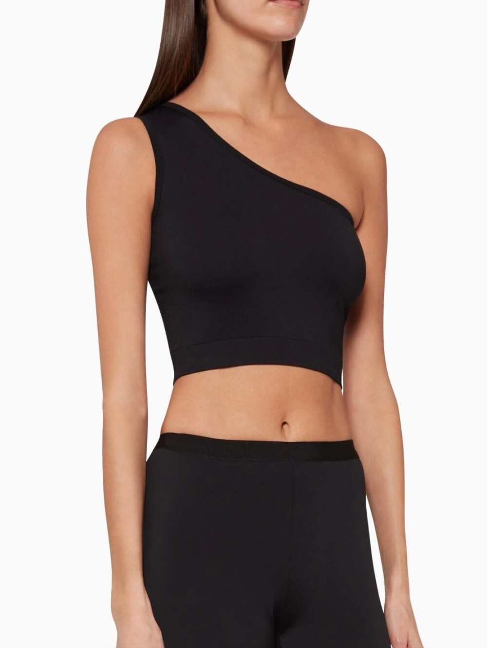 Helmut Lang One Shoulder Crop Top In Black Size Small